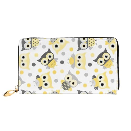 Portefeuille femme hibou original | Idée cadeau pochette longue cuir zippée