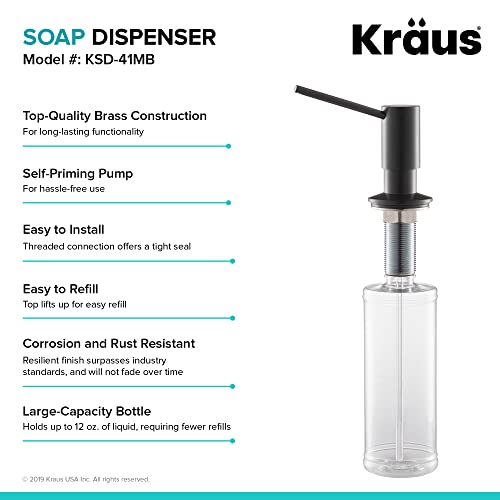Kraus Kitchen Soap And Lotion Dispenser In Matte Black, Ksd-41Mb #TOP2
