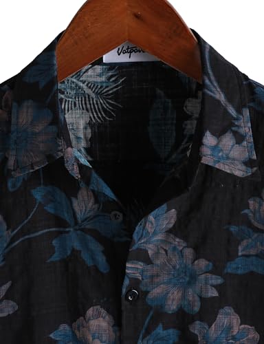 Image of VATPAVE Mens Casual Hawaiian Floral Shirts Short Sleeve Button Down Tropical Shirts Beach Summer Shirts
