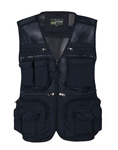 Yingqible - Chaleco multibolsillo para hombre, chaleco de pesca, caza, senderismo, chaleco de pesca