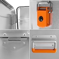 Alubox Werkzeugkiste EASY 29 Liter silber glänzend - orangne Schnallen - Griff oben - Außenmaße L 43,5 x B 35,5 x H 25 cm – Ansicht 5