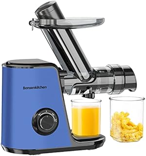 Masticating Juicer Machines, Bonsenkitchen Cold Press Juicer for Fruit & Vegetable, Slow Masticating