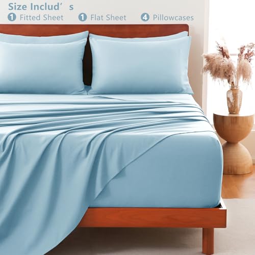 Image of CozyLux 6-Piece Cal King Sheet Set, Fits 18-21 Inch Mattresses, Oeko-TEX