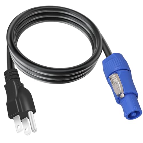 Image of 3-Prong NEMA 5-15P to PowerCON Cable 20A 3 Pin PowerCon Input Connector to NEMA 5-15P Connector Cord 16AWG for Outdoor Stage Light LED Screen-1.2M /3.9FT
