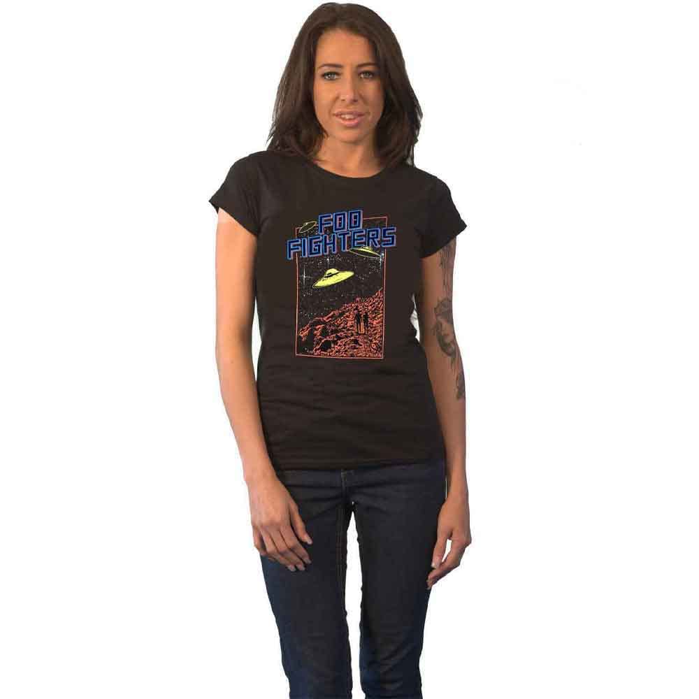 Foo Fighters T-shirt pour femme Coupe ajustée Noir - Les Beatles, Paul McCartney, John Lennon, RIngo Starr, George Harrison Foo Fighters T-shirt pour femme Coupe ajustée Noir
