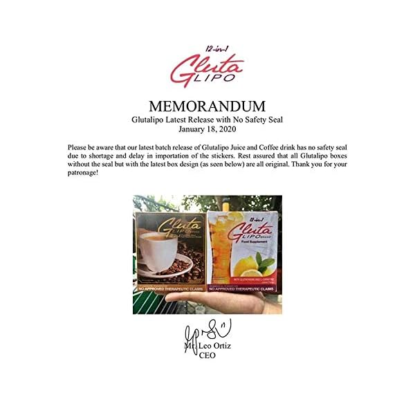 Gluta Lipo 10-Sachets Coffee 12-in-1 Slimming & Whitening 1 Pack