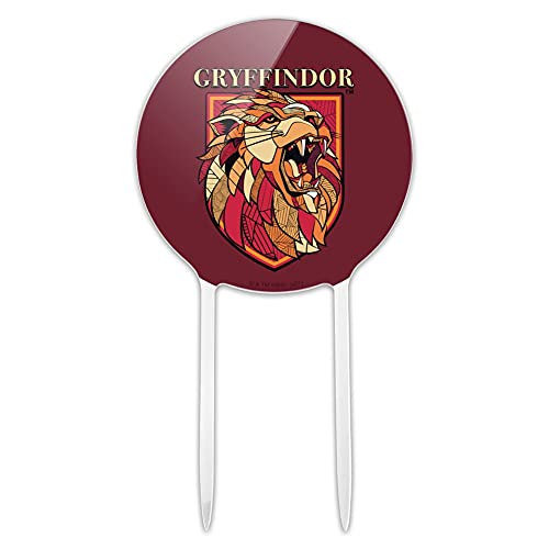 Graphics & More CAKE.TOPPER.WBGAM039.Z007240_8 Acrylic Harry Potter Gryffindor Stain Glass Cake Topper Party Decoration cover