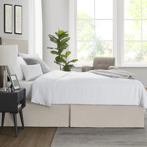 Image of Nestl Linen Full XL Bed Skirt - Full XL Size Bed Skirt 14 Inch Drop - Brushed Microfiber Bed Skirts - Hotel Quality Pleated Bed Skirt - Shrinkage & Fade Resistant