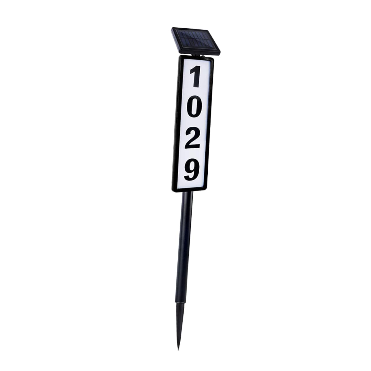 Solar Hausnummernschild 1 Satz aus Kunststoff Schwarz