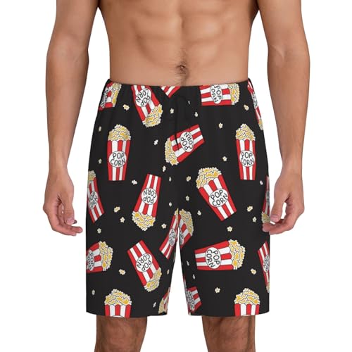 Vosery Mens Pajama Pants - Cute Popcorn No.1003 Comfy Sleep Shorts Mens Pajama Shorts, Mens Lounge Shorts Pj Pants3