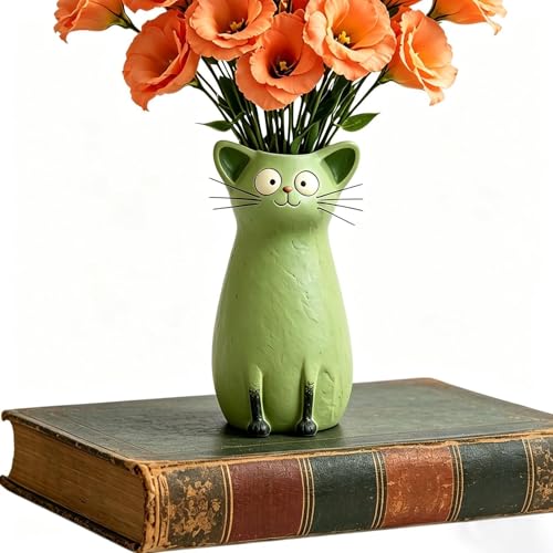 Vase en forme de chat en résine étanche pour salon - 7