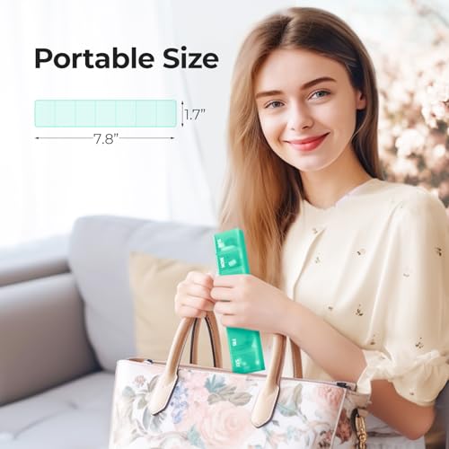 Image of AUVON Weekly Pill Organizer with Effortless Opening Design, Arthritis Friendly Pill Box, BPA-Free Pill Organizer 7 Day, Cute & Portable Pill Case for Vitamins, Supplements and Medications