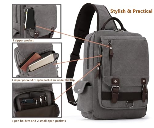 Image of Leaper Messenger Bag Water-Resistant Sling Bag Cross Body Bag Shoulder Bag