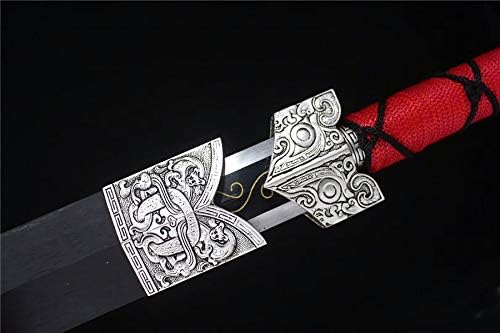 Hand/Forging Double Edge Sharp 1095High Carbon Steel Chinese Sword Han Jian Hand Carved Knife