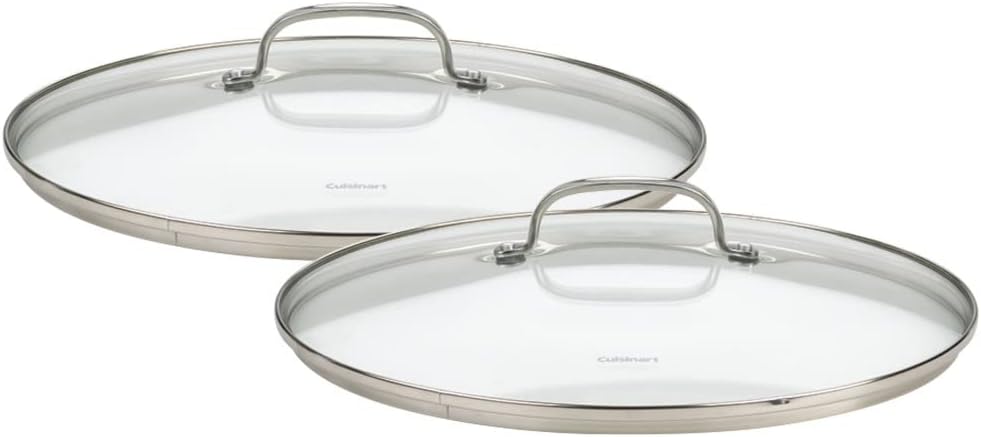 Cuisinart 71-2228CG Chef's Classic Stainless 2-Piece Glass Lid Set,9" & 11" Glass covers