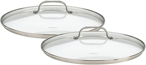 Cuisinart 71-2228CG Chef's Classic - Juego de tapa de vidrio inoxidable de 2 piezas, cubiertas de vidrio de 9 y 11 pulgadas