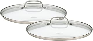 Cuisinart 71-2228CG Chef's Classic Stainless 2-Piece Glass Lid Set,9" & 11" Glass covers