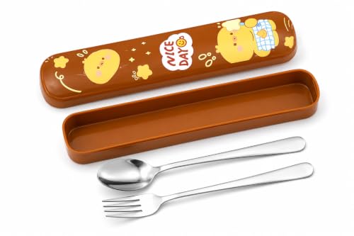 Image of Cutlery Set with Box for Dining | Stainless Steel Spoon, Fork | Reusable Tableware for Home, Kitchen, Office, Restaurant & Travel | Durable Mirror Finish Flatware