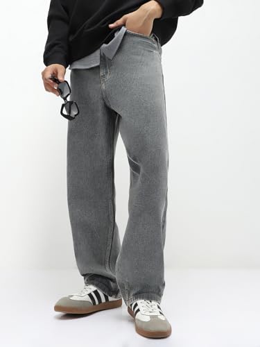 Image of Urbano Fashion Men's Loose Baggy Fit Cargo Carpenter Jeans with 6 Pockets Non-Stretchable