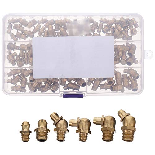 VILLCASE 106Pcs Kit de Graxeiras Kit Graxeiras Graxeiras Zerks Bicos Em Ângulo Reto Zerk Acessórios