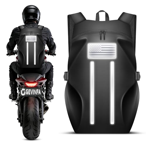 GEVINFA Motorcycle Backpack with Reflective Flag