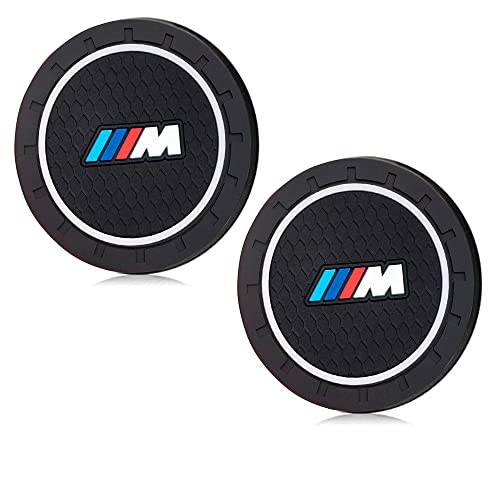 2 Pieces of 2.75 inch Coaster Suitable for BMW m Cup Holder into The Coaster car Interior Accessories Non-Slip Cup Holder Coaster Silicone Non-Slip Coaster with car Logo