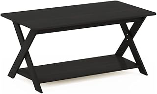 Furinno Modern Simplistic Criss-Crossed Coffee Table, Espresso