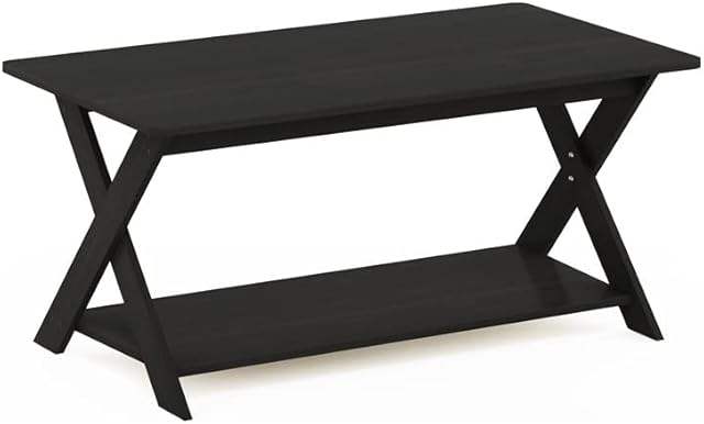 Furinno Modern Simplistic Criss-Crossed Coffee Table, Espresso
