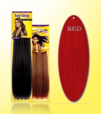 Human Hair Weave -Yaki Weave 10" - #Red - Size: 10"