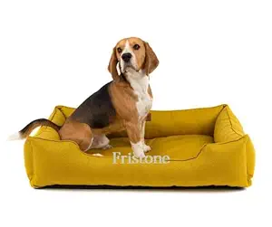 Fristone Reversable Yellow Color Ultra Soft Ethnic Designer Velvet Bed for Dog/Cat (Export Quality) Size : Large