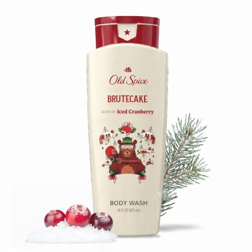 Image of Old Spice Body Wash for Men, Holidudes Holiday Edition, 24 /7 Holiday Freshness, Lasting Scent and Rich Lather, Stocking Stuffer, BruteCake with Iced Cranberry Scent, 16 oz