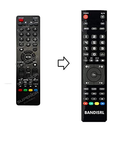 Image of the Remote compatible remote control, showing its front face with various buttons and an ergonomic design.
