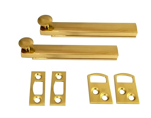 Miniatura 7 de QCAA Perno de superficie oculta de latón macizo resistente, 4 pulgadas, níquel satinado, paquete de 1, fabricado en Taiwán