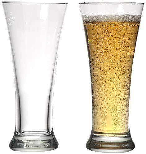 PrimeWorld British Beer Glass Set of 2 Pcs - Pilsner Beer Glass, Wine, Juice,Shakes,Cocktail - for Home and Kitchen - Lead and BPA Free (2, (Design-D) Beer Glass 2 Pcs)