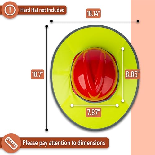 UNCO- Hard Hat Sun Shield, 1 Pack, Yellow, Full & Standard Brim Mesh Sunshade High Visibility Reflective, Hard Hat Accessories