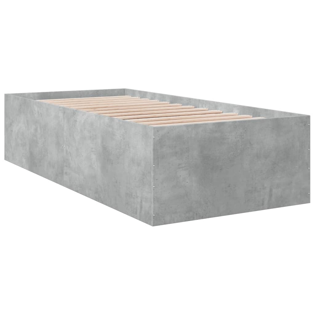 vidaXL Estructura de Cama Madera de ingeniería Gris hormigón 100x200cm