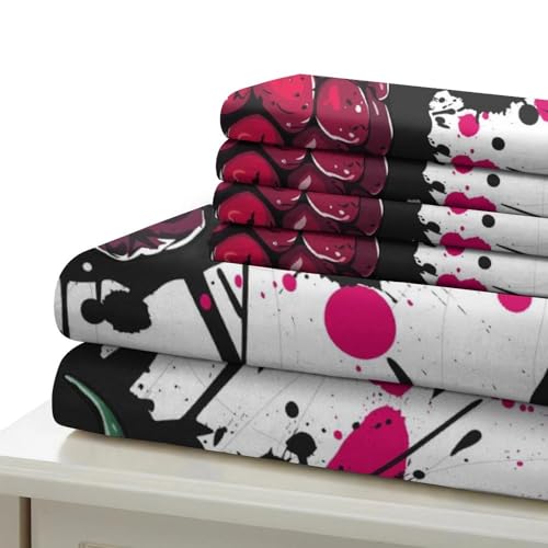 Housse de couette 200x200 fraises imprimé 3D parure lit enfant microfibre 3 pièces - 6