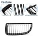 X AUTOHAUX Front Upper Hood Bumper Grille Grill for BMW 325i E90 2005-2008 Front Left Right Upper Bumper Kidney Grille Grill Signal Slat Gloss Black Pair