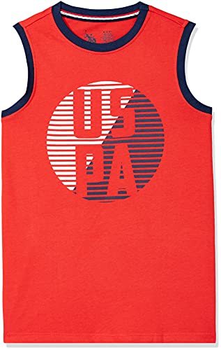 Image of U.S. Polo ASSN. Boy's Round Neck Regular Fit Brand Print Ikeb Muscle Tank - Pack of 1