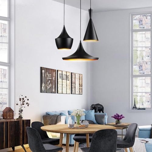 Image of Geometric Pendant Lighting, Geometric Modern Hanging Light Ceiling Fixture for Kitchen Island, Foyer, Hallway, Bedroom and Entryway (Bulb Include) (3LP-Tulip Set)