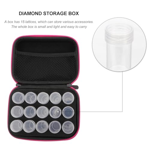 Caja de almacenamiento de EVA rojo para organizar 15 compartimentos de bordado de gemas 8