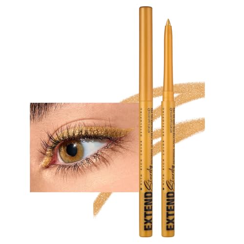 Mefyhtune Gold Cream Eyeliner Pencil Waterproof Retractable Gold Gel Eyeliner Smudge-proof Hypoallergenic (03#)