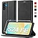 Samsung günstig Kaufen-Ailicici Handyhülle für Samsung Galaxy S24 FE Hülle Leder [Mit Schutzfolie] für Samsung S24 FE Hülle Klappbar Leder Flip Wallet Stoßfeste Case Schutzhülle Klapphülle für Samsung Galaxy S24 FE 5G Hülle