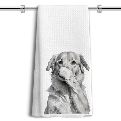LUKIPOM Golden Retriever Gifts Hand Towels, Golden Retriever Gifts for