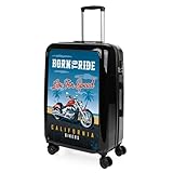 ITACA - Maleta Mediana rígida con 4 Ruedas giratorias, Cierre Seguro Candado de Combinación y diseño Resistente, Apta para 23 Kilos Viajes Largos y escapadas., Negro