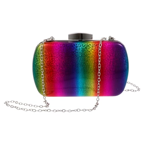 Pochette de soirée en PU arc-en-ciel au design dégradé chic pour banquet