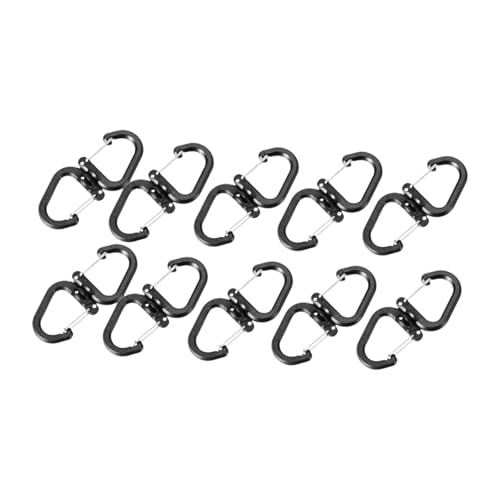 perfk 10x Ganchos giratorios S Ganchos a presión Cierres de Langosta portátiles Multiusos para Mochila para montañismo Camping Senderismo Accesorios, 3.8 Cm X 1.7 Cm
