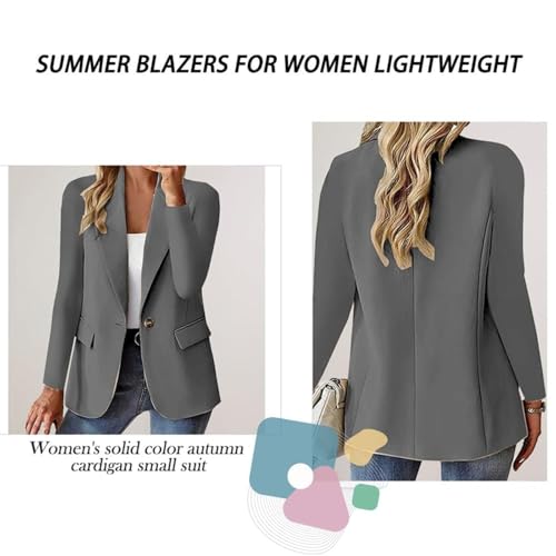 Summer Blazers for Women Lightweight Blazers，Long Sleeve Lapel Open Front Business Casual Jackets，Lightweight Slim Fit4