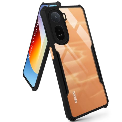 Image of Jkobi Hybrid Back Cover Case for Redmi A7 Pro 5G (Shockproof with Polycarbonate Clear Panel | Professional Black)