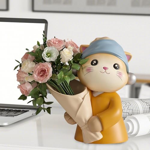 Petit vase chat décoratif pour embellir votre table de salon